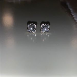 James Avery flower pearl stud earrings